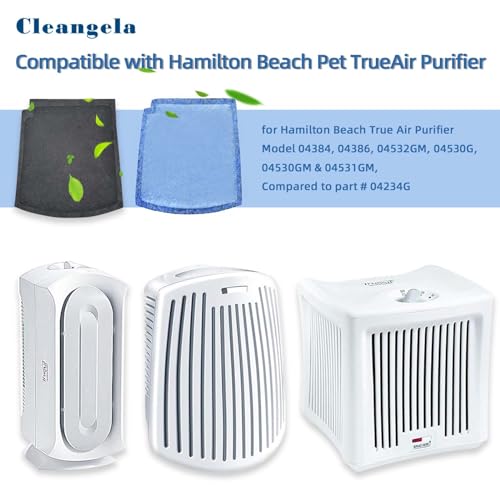 Cleangela True Air Replacement Filters Compatible with Hamilton Beach TrueAir Purifier Odor Eliminators - 04383 04384 04530G 04530GM 04531GM 04532GM - Image 2