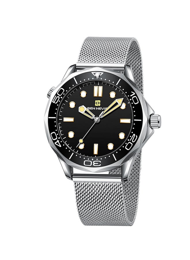 BEN NEVIS Waterproof Quartz Wrist Watch for Men - BN3031GS-SilverBlack-WD - Image 2