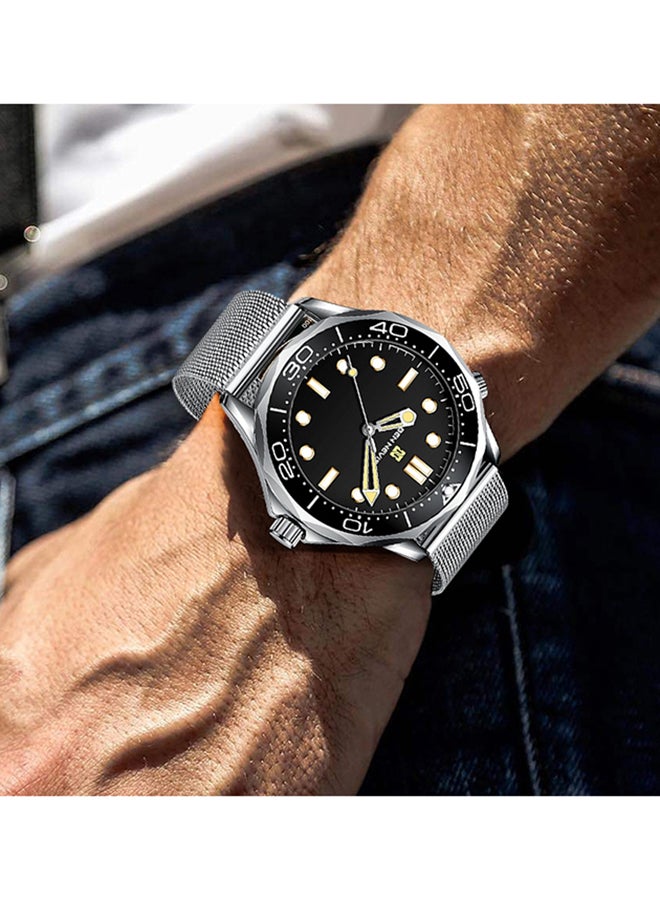 BEN NEVIS Waterproof Quartz Wrist Watch for Men - BN3031GS-SilverBlack-WD - Image 4