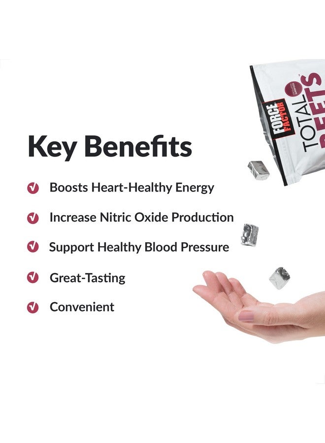Force Factor Total Beets Blood Pressure Support Supplements With Beet Powder Greattasting Beets Chewables For Hearthealthy Energy And Increased Nitric Oxide Force Factor 60 Chews - Image 3