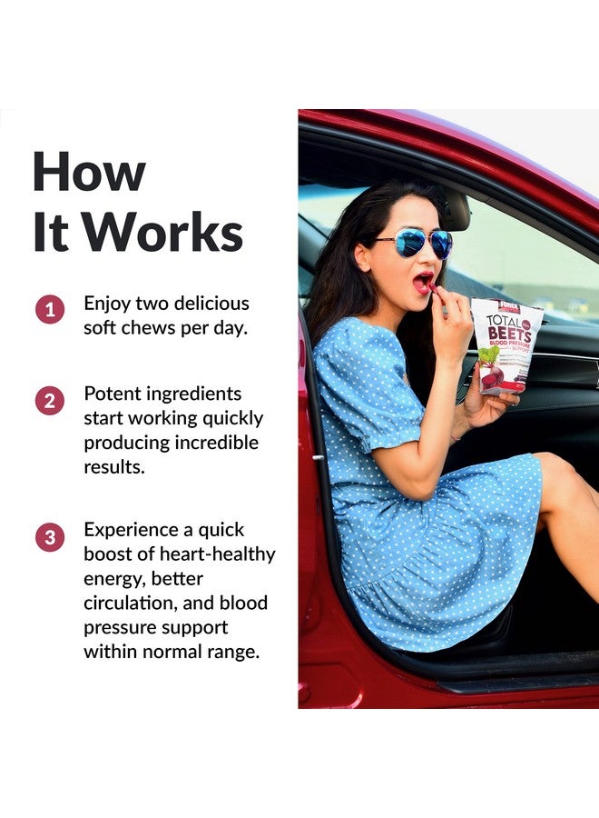 Force Factor Total Beets Blood Pressure Support Supplements With Beet Powder Greattasting Beets Chewables For Hearthealthy Energy And Increased Nitric Oxide Force Factor 60 Chews - Image 5