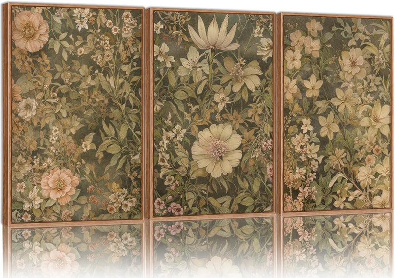 EMODA Canvas Wall Art Set of 3 with Outer Frame, 60 x 80 cm Each, Premium Framed Canvas Prints for Living Room Bedroom Office Home Décor, Modern Wall Decoration Artwork Set - Image 1