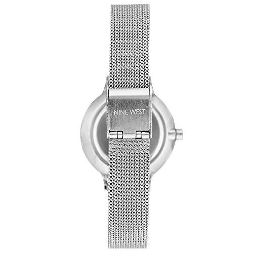 Nine West Women's NW/2229SVSV Silver-Tone Mesh Bracelet Watch - Image 3