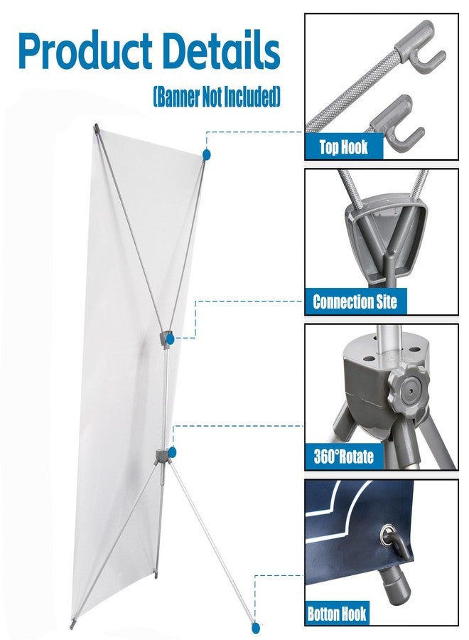 USCNC X Banner Stand Adjustable Fit Banner 23 x 63 to 32 x 78 Inch, Portable Travel Bag, Bigger, More Adaptable Advertising, Stores, Tradeshow, Restaurant, Event, Birthday & Party (1 PACk) - Image 5