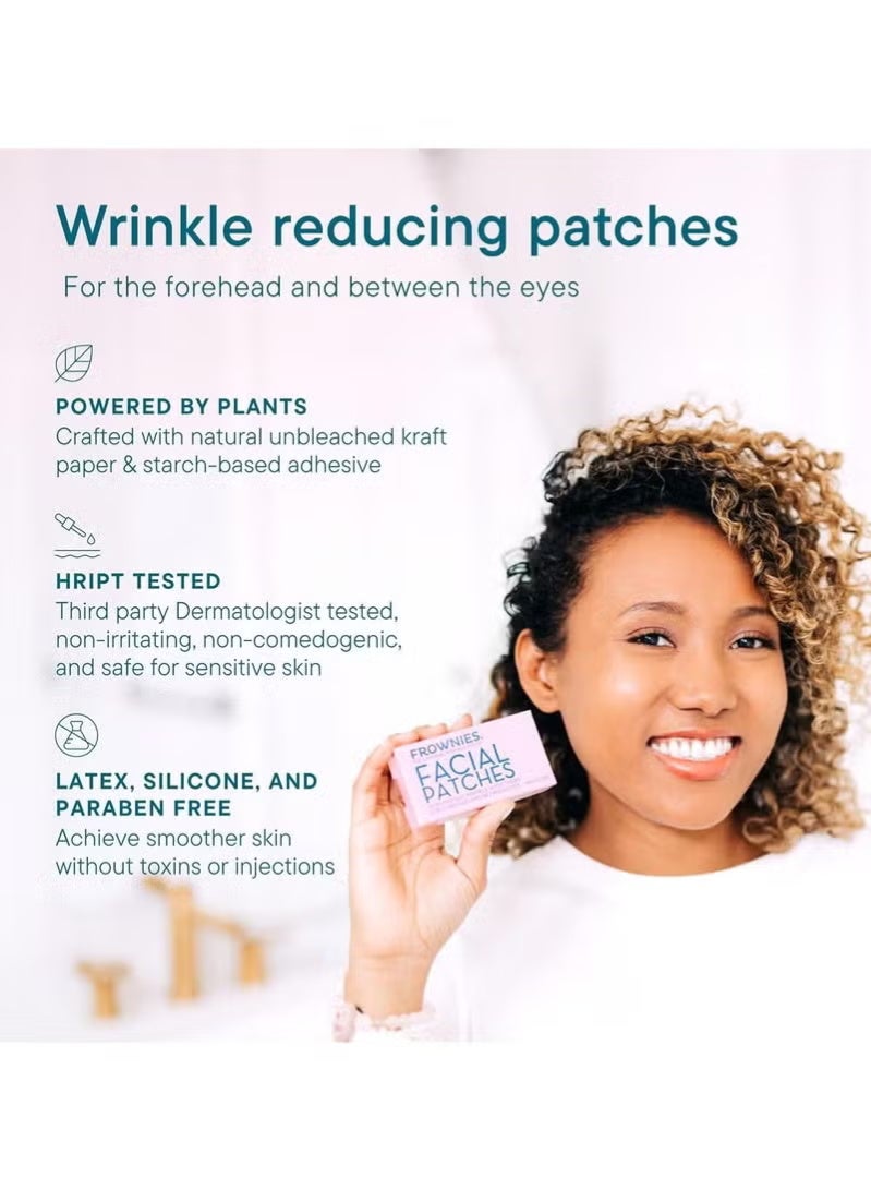 Frownies Forehead and Between the Eyes Facial Patches - Hypoallergenic Patches to Smooth & Soften Forehead Horizontal & Eleven Lines - For Overnight Use, 144 count - Image 4