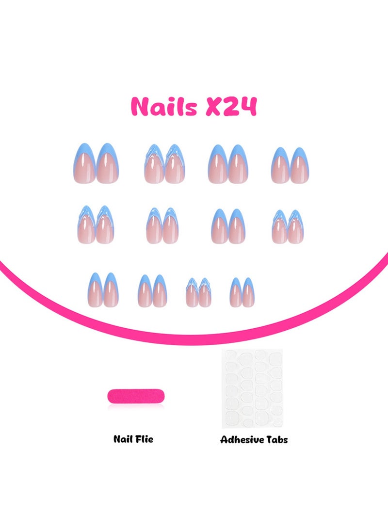 أورافلي مجموعة أظافر قابلة للارتداء مكونة من 24 قطعة، أظافر صناعية، أظافر أوروبية وأمريكية، متعددة الاستخدامات، قابلة للفصل، لا تؤذي الأظافر، الأظافر النهائية مناسبة للفتيات - Image 2