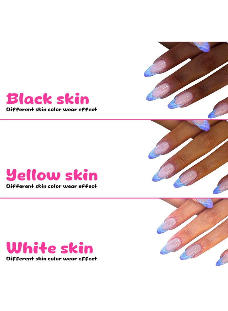 أورافلي مجموعة أظافر قابلة للارتداء مكونة من 24 قطعة، أظافر صناعية، أظافر أوروبية وأمريكية، متعددة الاستخدامات، قابلة للفصل، لا تؤذي الأظافر، الأظافر النهائية مناسبة للفتيات - Image 3