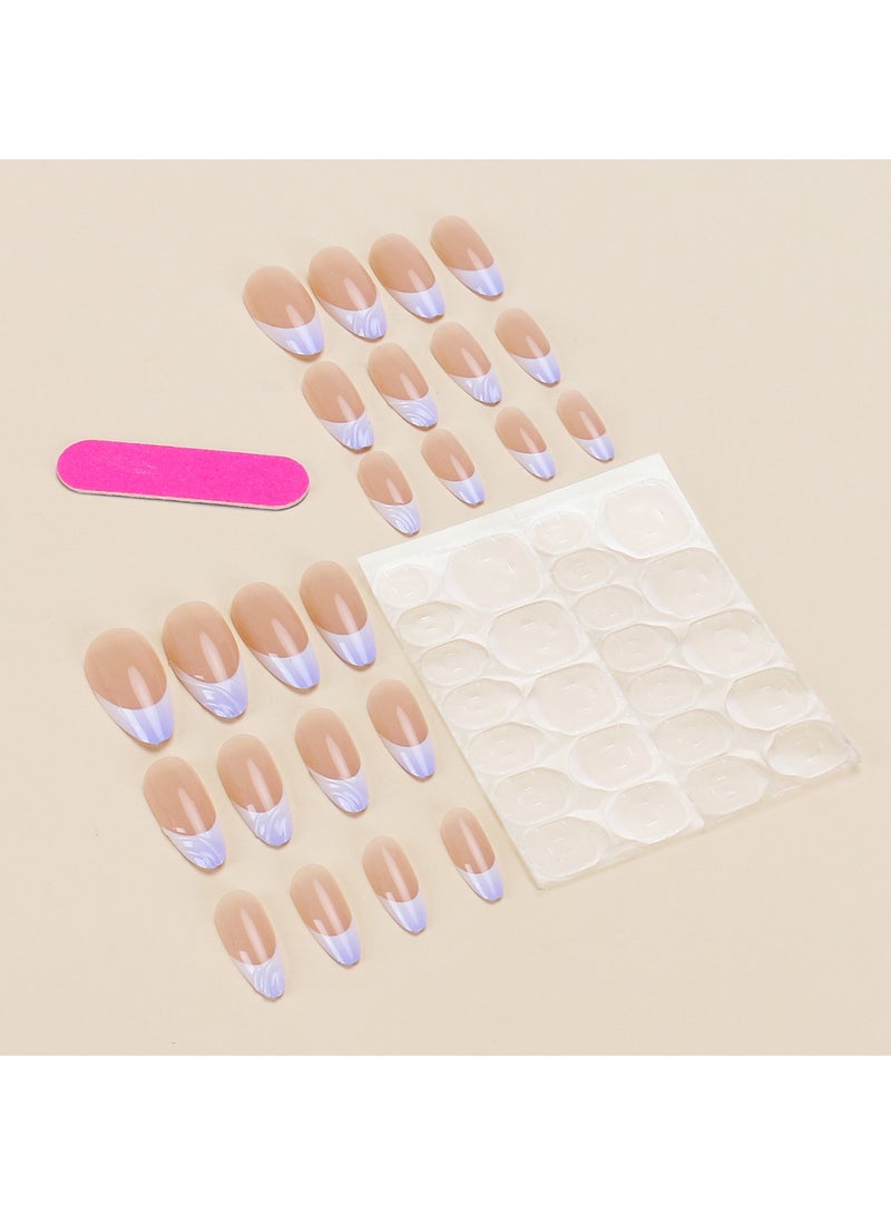 أورافلي مجموعة أظافر قابلة للارتداء مكونة من 24 قطعة، أظافر صناعية، أظافر أوروبية وأمريكية، متعددة الاستخدامات، قابلة للفصل، لا تؤذي الأظافر، الأظافر النهائية مناسبة للفتيات - Image 4