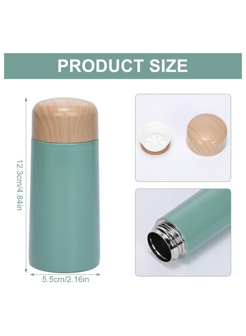 CMGTYYD. 150ML قنينة حرارية صغيرة لشاي قهوة الحليب,قنينات صغيرة للمشروبات الباردة الساخنة,زجاجة مياه صغيرة من الفولاذ المقاوم للصدأ 304,قنينة فراغ محمولة للعمل (خضراء) - Image 2