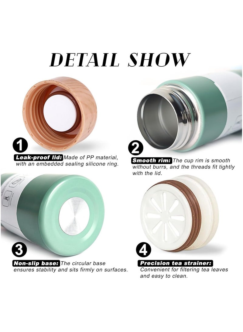 CMGTYYD. 150ML قنينة حرارية صغيرة لشاي قهوة الحليب,قنينات صغيرة للمشروبات الباردة الساخنة,زجاجة مياه صغيرة من الفولاذ المقاوم للصدأ 304,قنينة فراغ محمولة للعمل (خضراء) - Image 5