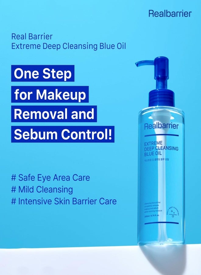 Real Barrier | Extreme Deep Cleansing Blue Oil | Low-Irritation Pore Cleansing Facial Oil | Removes Makeup, Sebum & Blackheads | Hydrating & Gentle on Skin | Face Oil Moisturizer | 6.76 fl oz (200ml - Image 2