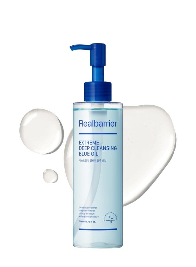 Real Barrier | Extreme Deep Cleansing Blue Oil | Low-Irritation Pore Cleansing Facial Oil | Removes Makeup, Sebum & Blackheads | Hydrating & Gentle on Skin | Face Oil Moisturizer | 6.76 fl oz (200ml - Image 1