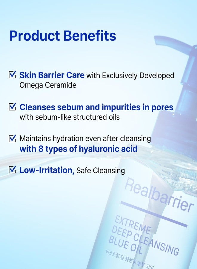 Real Barrier | Extreme Deep Cleansing Blue Oil | Low-Irritation Pore Cleansing Facial Oil | Removes Makeup, Sebum & Blackheads | Hydrating & Gentle on Skin | Face Oil Moisturizer | 6.76 fl oz (200ml - Image 4