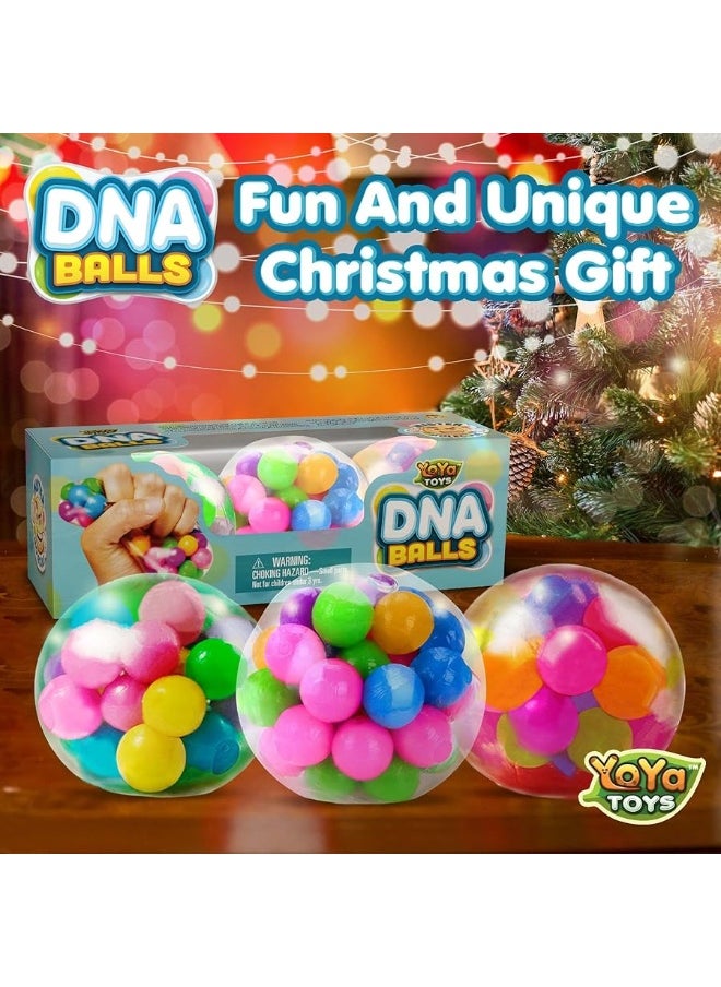 YoYa Toys YoYa Toys DNA Balls - Fidget Toy Stress Ball - Colorful Soft Squishy - Mental Stimulation, Clarity & Focus Tool - Fun for Any Age - 3 Pack  - Image 1