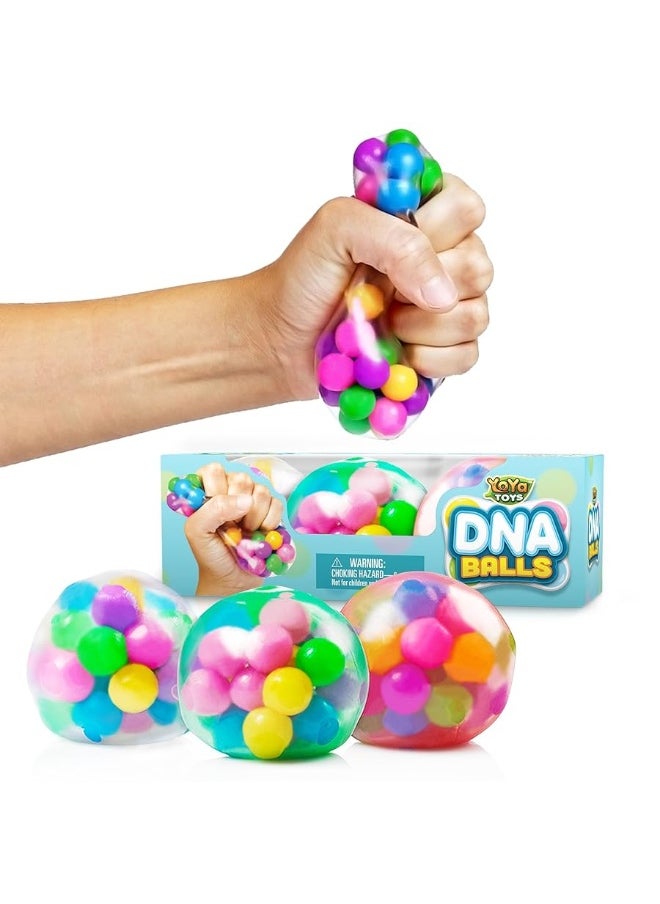 YoYa Toys YoYa Toys DNA Balls - Fidget Toy Stress Ball - Colorful Soft Squishy - Mental Stimulation, Clarity & Focus Tool - Fun for Any Age - 3 Pack  - Image 3