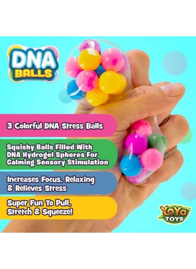 YoYa Toys YoYa Toys DNA Balls - Fidget Toy Stress Ball - Colorful Soft Squishy - Mental Stimulation, Clarity & Focus Tool - Fun for Any Age - 3 Pack  - Image 5