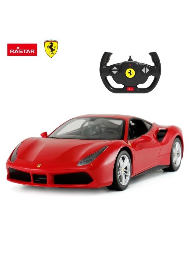 Rastar 1:14 Scale Ferrari 488 GTB Remote Control Car, Officially Licensed Ferrari RC Toy Car for Kids - Image 1