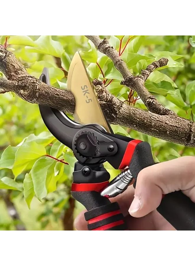 Professional Heavy Duty Pruning Shears 8 5 Inch SK5 Steel Blades Non Slip Grip Bypass Clippers - Image 2