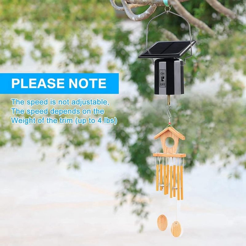 Solar Rotating Motor: 4-Pack Black 6.8W × 17H Cm, Uninterrupted Solar Power, Weather-Resistant Design - 4 Lb Weight Capacity Solar Spinner for Outdoor Garden Patio Decor - Image 3