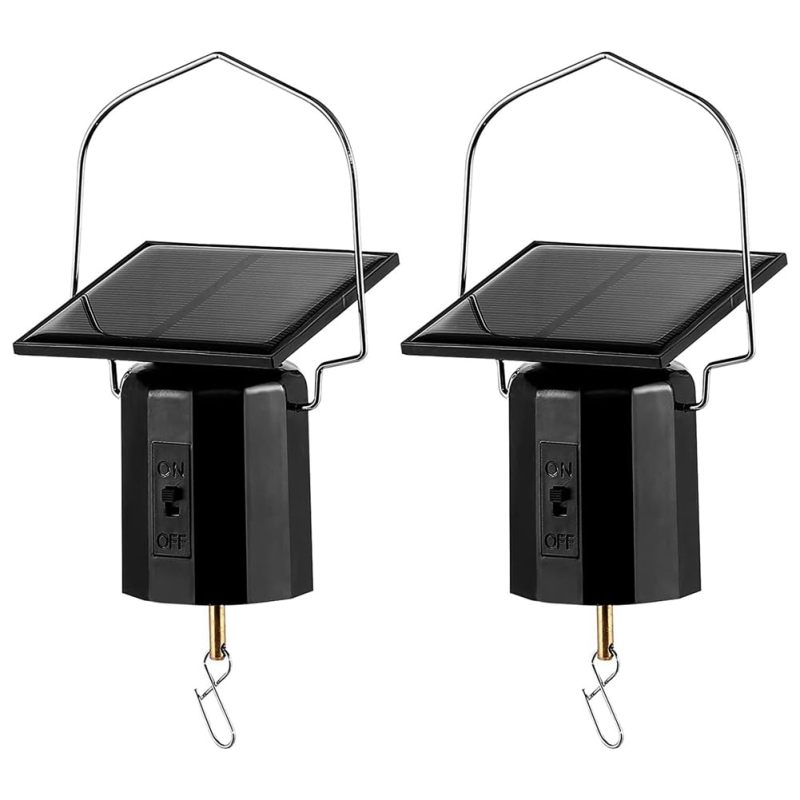 Solar Rotating Motor: 4-Pack Black 6.8W × 17H Cm, Uninterrupted Solar Power, Weather-Resistant Design - 4 Lb Weight Capacity Solar Spinner for Outdoor Garden Patio Decor - Image 5