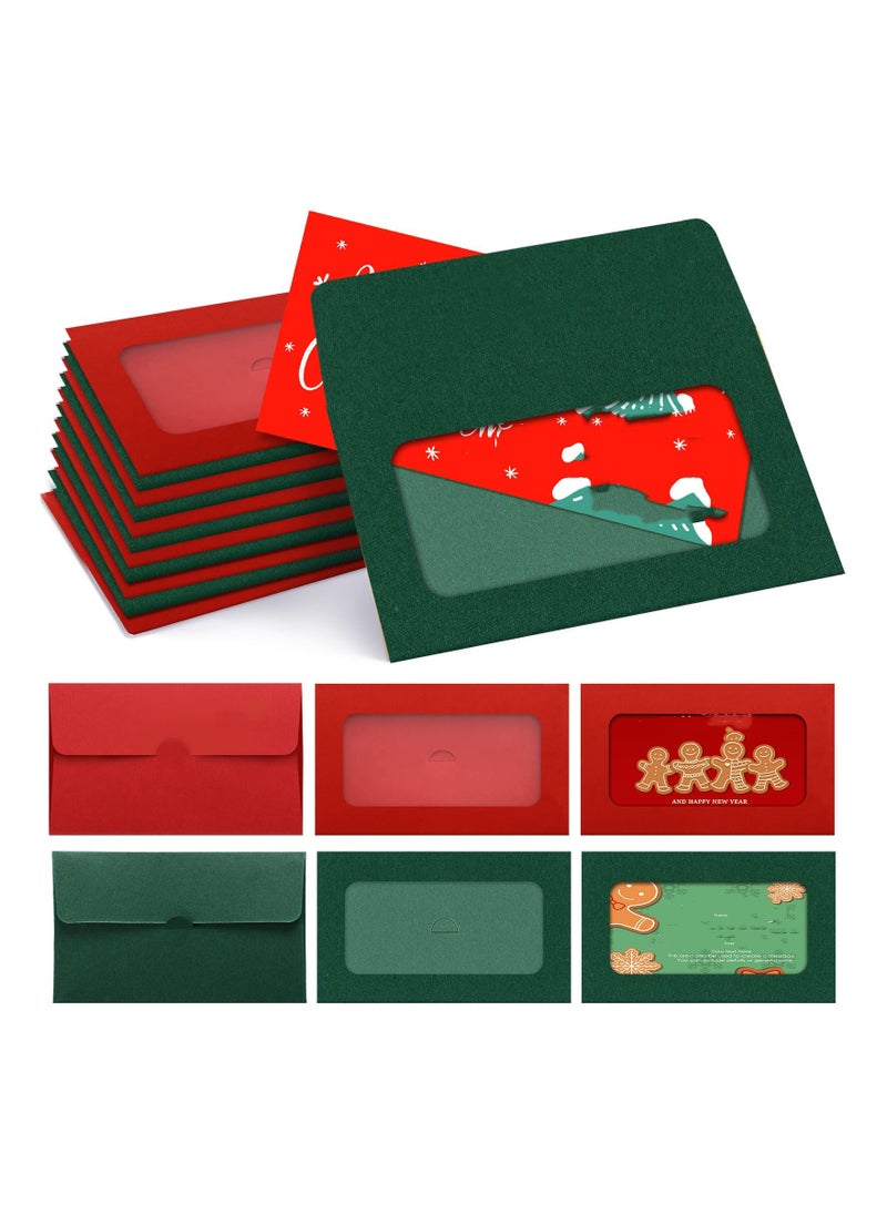 Y&D 60 Pack Window Gift Card Envelopes Sleeves Blank Holders for Greeting Mailing Red and Green  - Image 1
