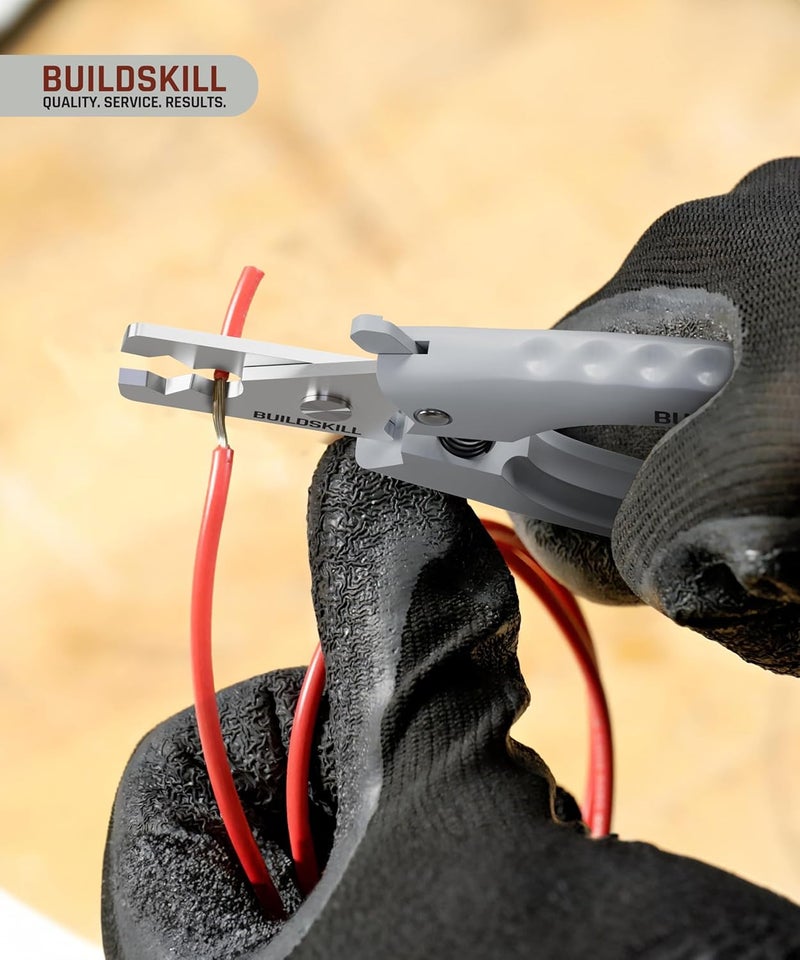 BUILDSKILL Wire Cutter and Stripper - Stainless Steel Electrical Tool for Electronics, Electrical tool for Industrial & Home Use - Strips Wires in One Step, Sharp Edges, Comfortable Grip, Hang Hole - Image 5