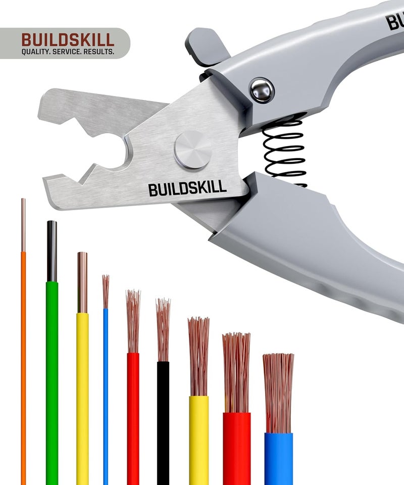 BUILDSKILL Wire Cutter and Stripper - Stainless Steel Electrical Tool for Electronics, Electrical tool for Industrial & Home Use - Strips Wires in One Step, Sharp Edges, Comfortable Grip, Hang Hole - Image 3