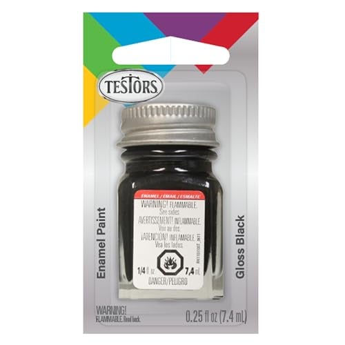 Testors 1147TT Black, Gloss, 0.25 fl oz Enamel Paint - Image 1
