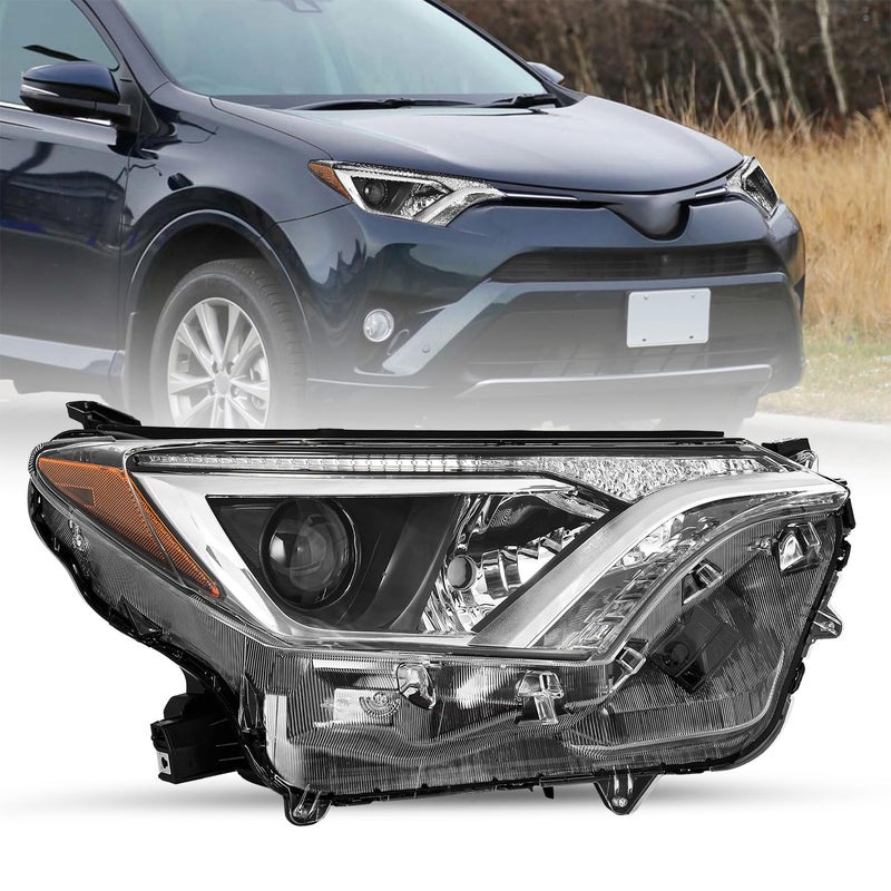 مجموعة مصابيح هالوجين SOCKIR تناسب تويوتا RAV4 2016 2017 2018 استبدال المصباح الأمامي الأيمن للراكب لا تناسب طراز LED