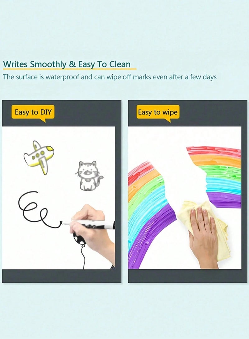 Whiteboard sticker that is easy to write on and wipe off. It encourages children to learn letters, numbers, and free drawing, enhancing their imagination and skills. Comes in size (2000×45 cm) with 2 whiteboard markers and an eraser - Image 4