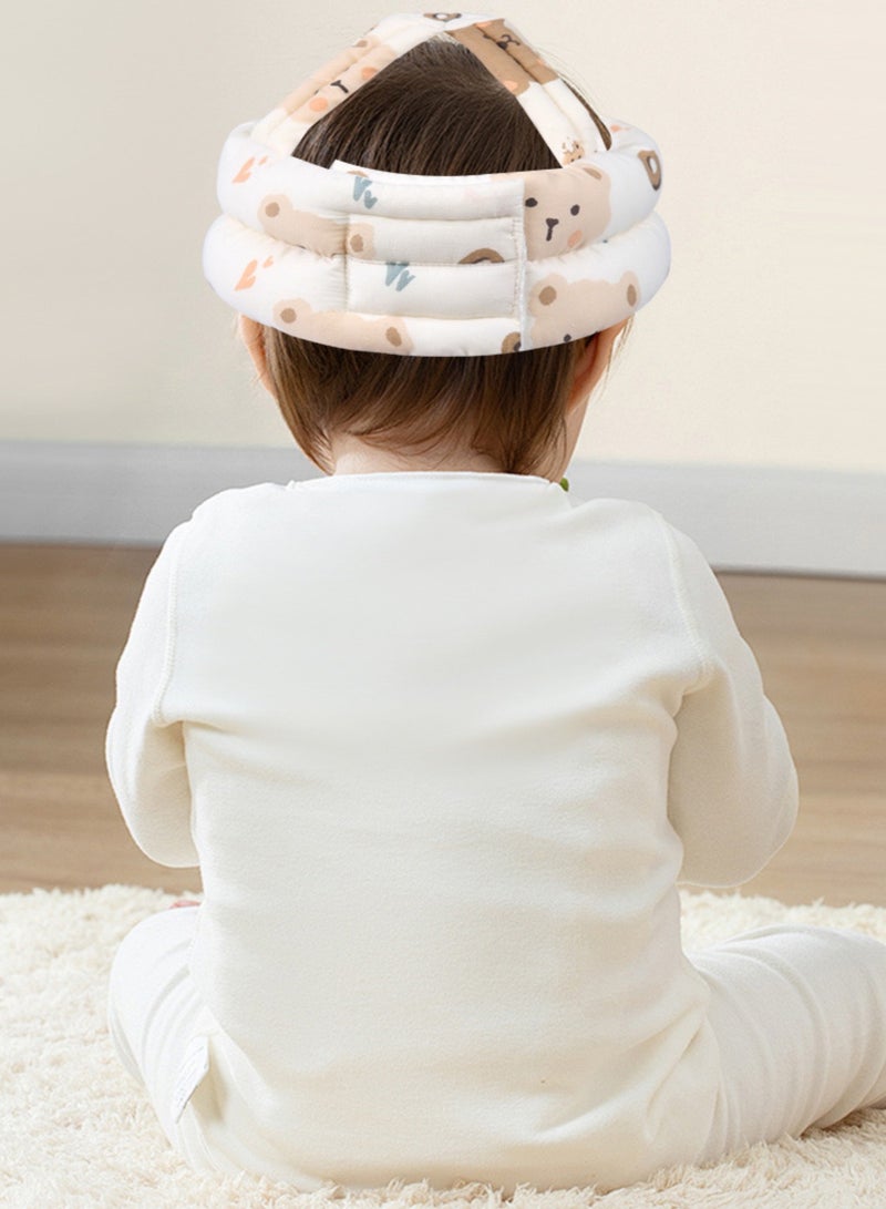 Baby Safety Hat Infant Head Protector Cushion Summer Breathable Adjustable Kids Children Protection Helmet （Cute Bear Pattern） - Image 4