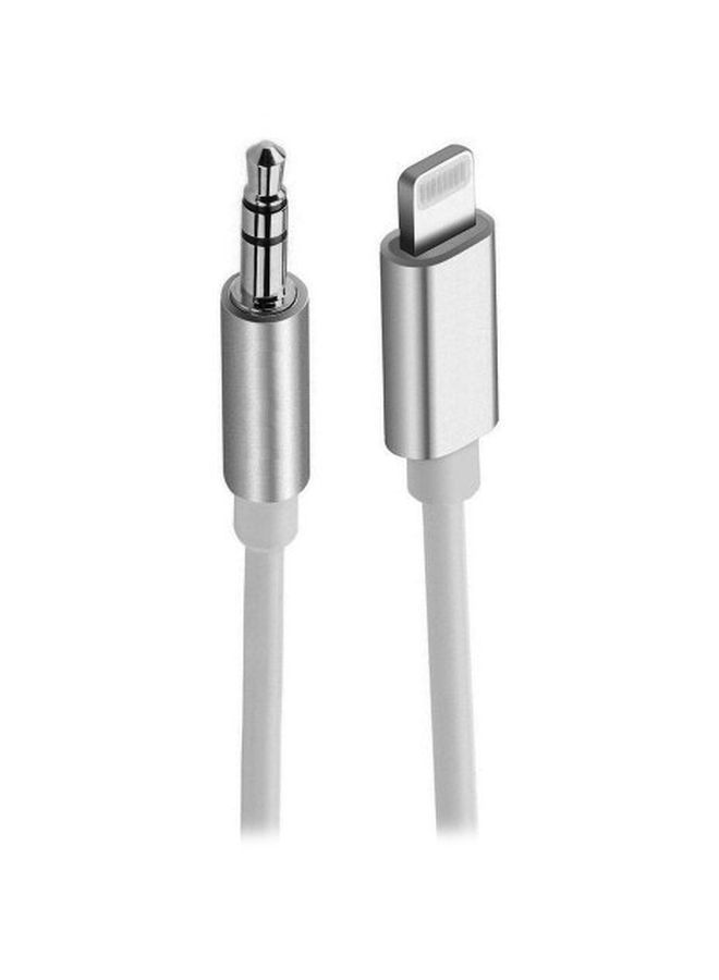 NIBEMINENT Audio To Lightning Aux Cable White - Image 1