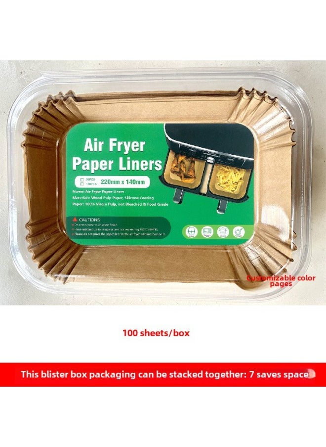 Philips NA350/3000 Series Air Fryer Paper 6L 3L Air Fryer Baking Paper-Specification:Rectangular Blister Box 100 Sheets