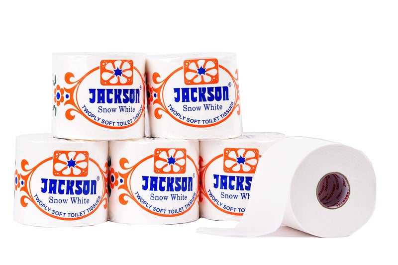 Jackson Toilet Paper Super Jumbo Size (Pack Of 6) Roll 550 Pulls/Roll 175gms/Roll Guaranteed White - Image 1