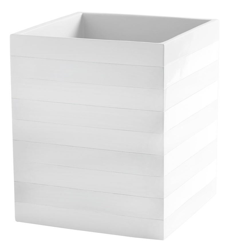 Kassatex Fine Linens ACL-WB-W Cabana Accessories Wastebasket Cabana Accessories White,Wastebasket