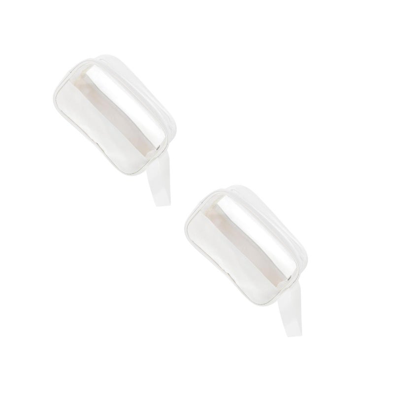 2 pcs Simple PU Makeup Bag Portable Transparent Toiletries Bag Travel Makeup Bag - Image 2