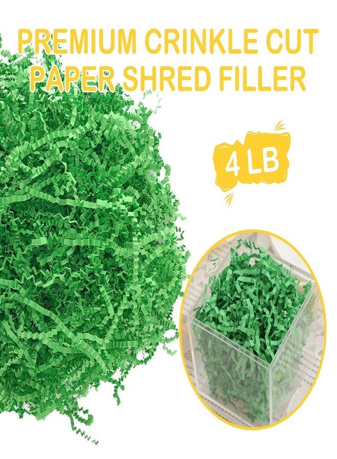Ohiyoo 4 LB Green Crinkle Cut Paper Shred Filler Gift Wrapping Basket Filling Gift Box Filler Confetti Paper Shreds Stuffing for Birthday Christmas Wedding Basket Filler Decoration (Green - Image 2