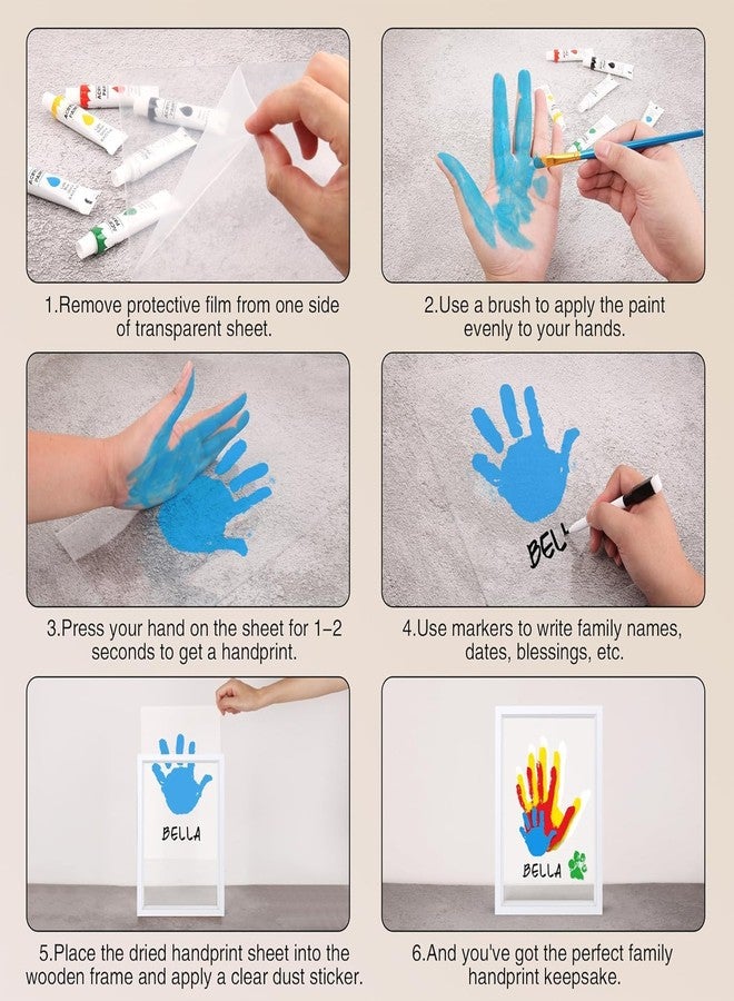 Aryiten Hand Casting Kit for Family – DIY Hand Mold Kit with Natural Wood Frame, Non-Toxic Paints, Baby Handprint & Footprint Kit for New Parents, Couples, Adoption Gifts (Wood) - Image 5