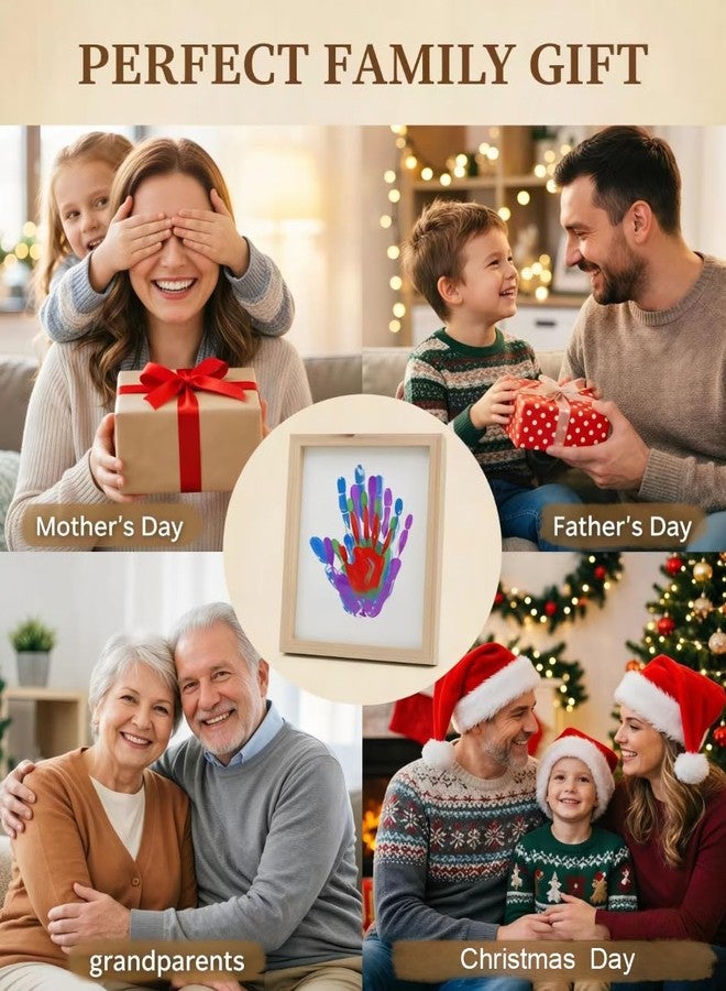 Aryiten Hand Casting Kit for Family – DIY Hand Mold Kit with Natural Wood Frame, Non-Toxic Paints, Baby Handprint & Footprint Kit for New Parents, Couples, Adoption Gifts (Wood) - Image 2