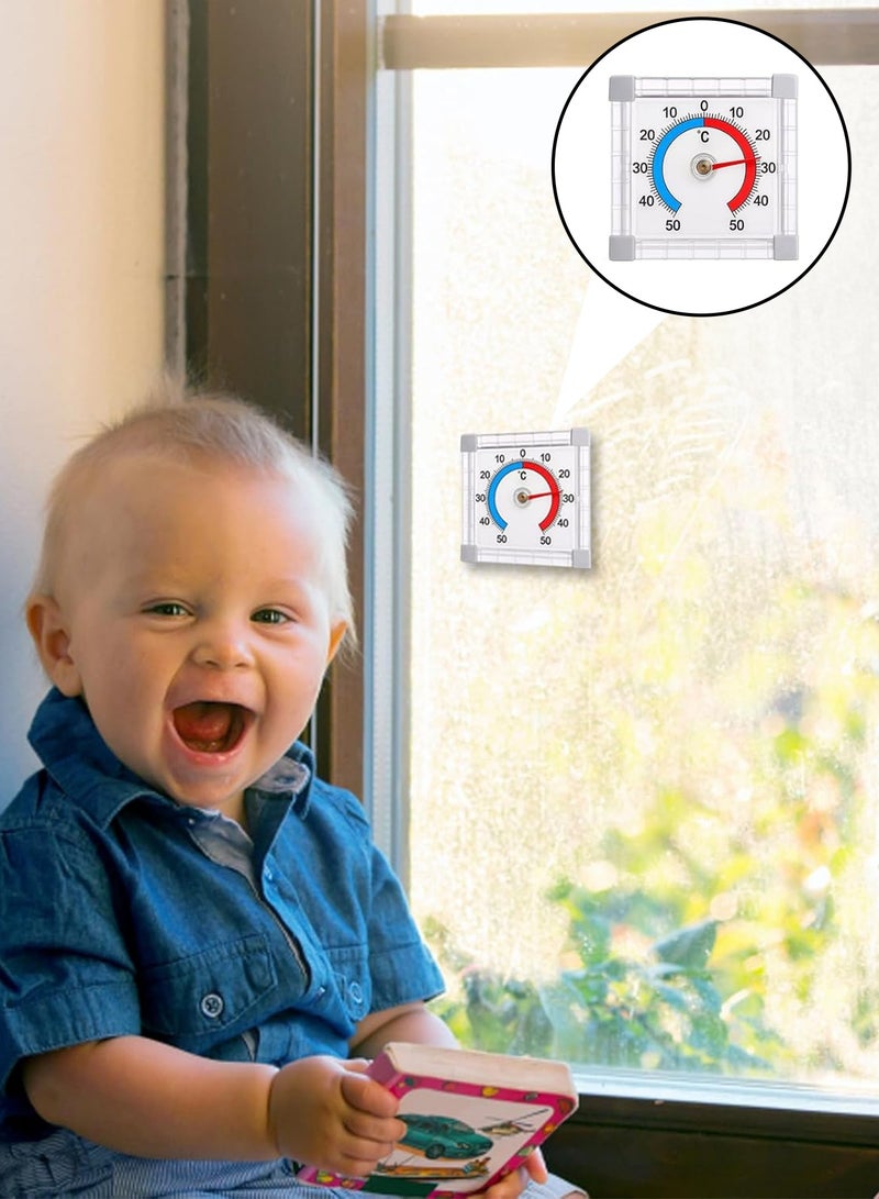 GOOGO 3PCS Self Adhesive Window Thermometers for Outdoors, Analogue Window Thermometer with Temperature Display -/+50°C for Home Garden Patio Indoor & Outdoor Use - Image 4