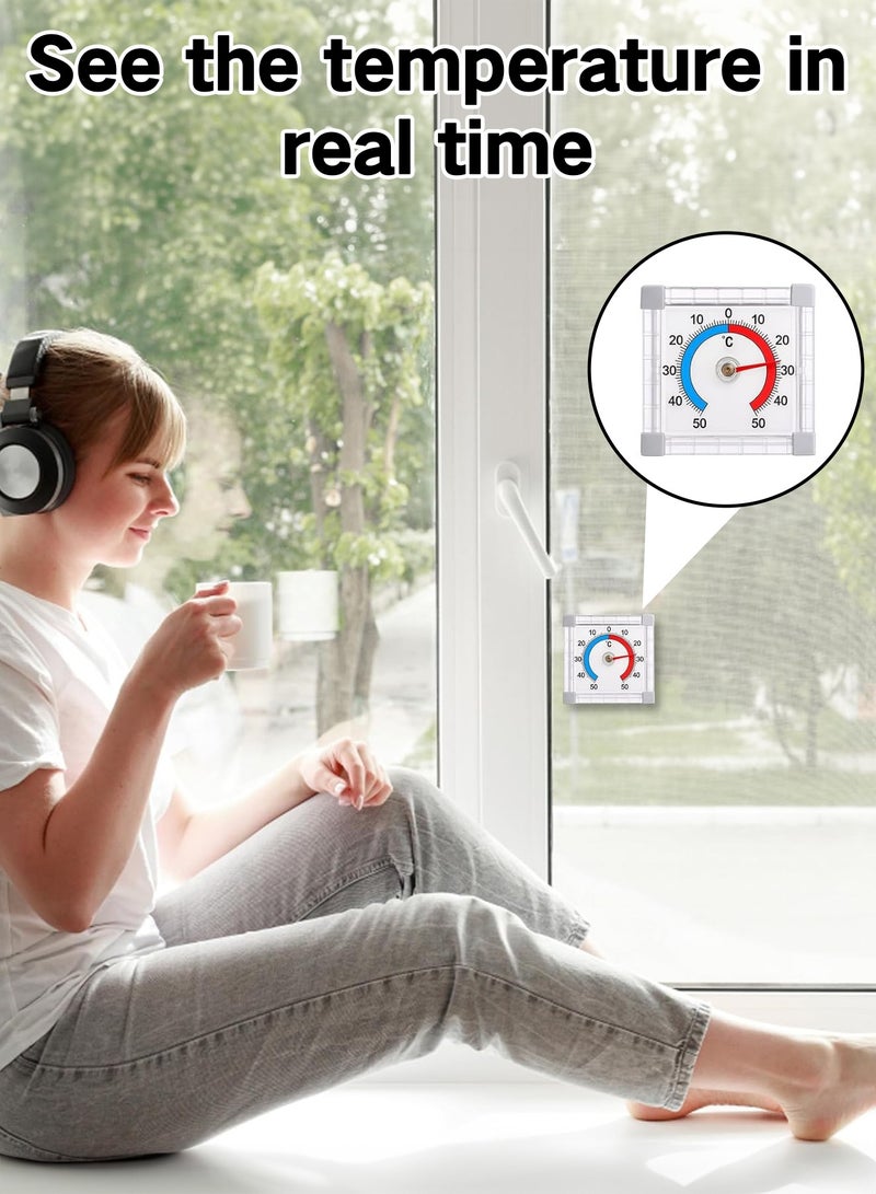 GOOGO 3PCS Self Adhesive Window Thermometers for Outdoors, Analogue Window Thermometer with Temperature Display -/+50°C for Home Garden Patio Indoor & Outdoor Use - Image 3