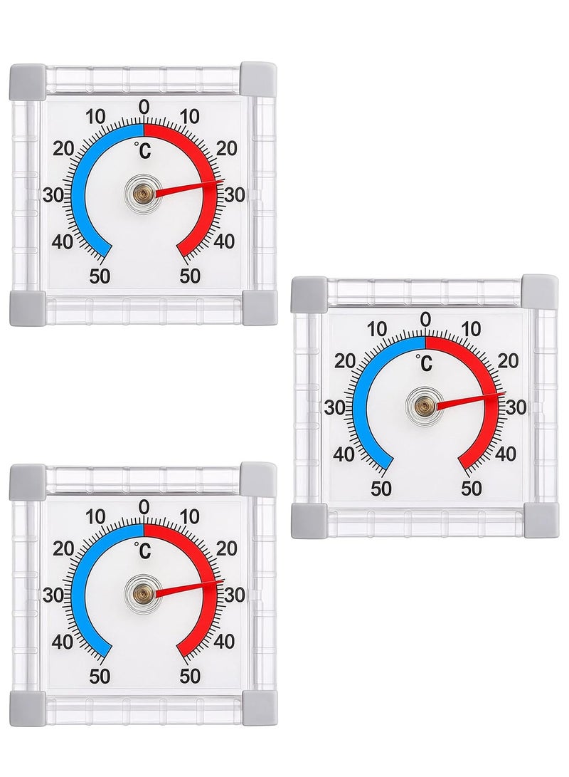 GOOGO 3PCS Self Adhesive Window Thermometers for Outdoors, Analogue Window Thermometer with Temperature Display -/+50°C for Home Garden Patio Indoor & Outdoor Use - Image 1