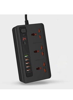 4 USB Port 3.4A + 1 Quick Charge 3.0 with 3 Universal Power Sockets 10A, Independent Power Switch with Timer,Sockets USB HUBS,Charging Station,Over Heat Protection (Black) - pzsku/Z9756EFE0480EE27CF566Z/45/_/1669400365/02a3551d-fc93-4815-a065-2797688e8d4a