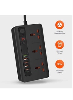 4 USB Port 3.4A + 1 Quick Charge 3.0 with 3 Universal Power Sockets 10A, Independent Power Switch with Timer,Sockets USB HUBS,Charging Station,Over Heat Protection (Black) - pzsku/Z9756EFE0480EE27CF566Z/45/_/1669400365/ade5f17f-80e9-441a-9d81-b9fe3c0554cb