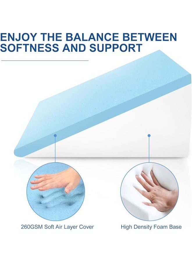 مخدة إسفنجية طبية داعمة للنوم بارتفاع 10 بوصة - وسادة الارتجاع المريئي والشخير وما بعد العمليات - عملي ومريح للاستخدام اليومي - Image 3