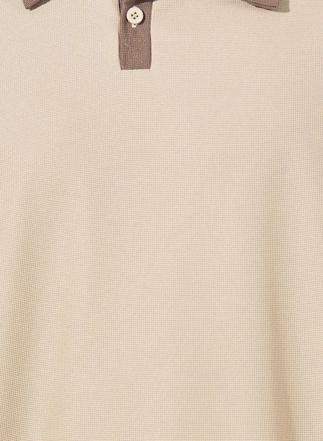 Styli Contrast Panel Dropped Shoulder Polo & Shorts Co-Ords
