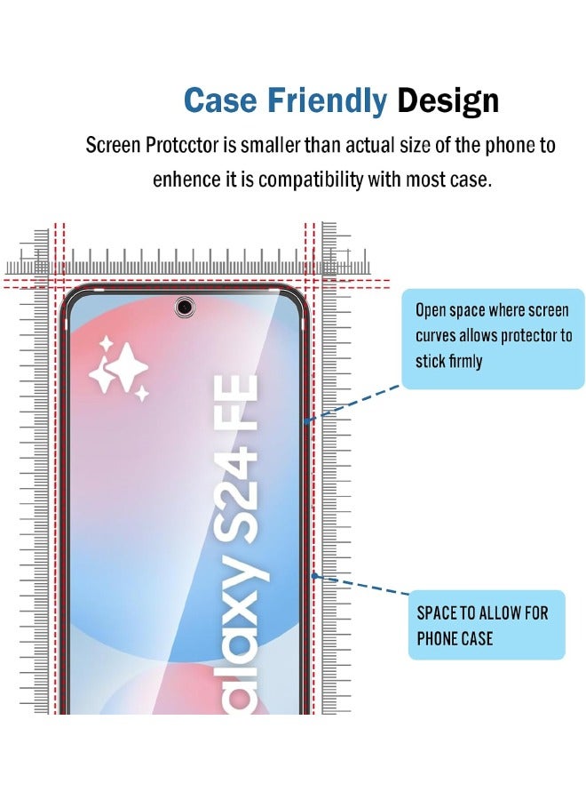 جلاس قطعتان من واقي الشاشة لهاتف Samsung Galaxy S24 FE، [صلابة 9H] [حساس للمس] [مضاد لبصمات الأصابع] [مضاد للخدش] [خالي من الفقاعات]، واقي شاشة زجاجي مقوى عالي الدقة لهاتف Samsung Galaxy S24 FE 5G مقاس 6.7 بوصة (معبأ، قطعتان) - Image 5
