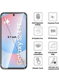 Glass 2 Pack Samsung Galaxy S24 FE Screen Protector, [9H Hardness][Touch Sensitive][Anti-Fingerprint][Anti-Scratch][Bubble-Free], HD Tempered Glass Screen Protector for Samsung Galaxy S24 FE 5G 6.7 inch (Boxed, 2-Pack)  - Image 3