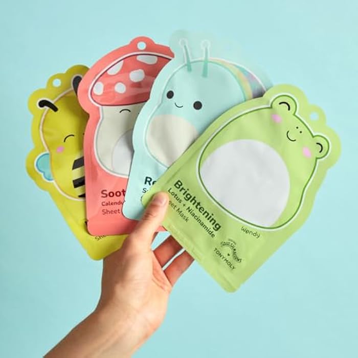 TONYMOLY x Squishmallows Sheet Mask Set – 4-Pack Facial Skincare Variety for Hydrating, Soothing, Repairing, Nourishing, Moisturizing & Glowing Skin - Image 2