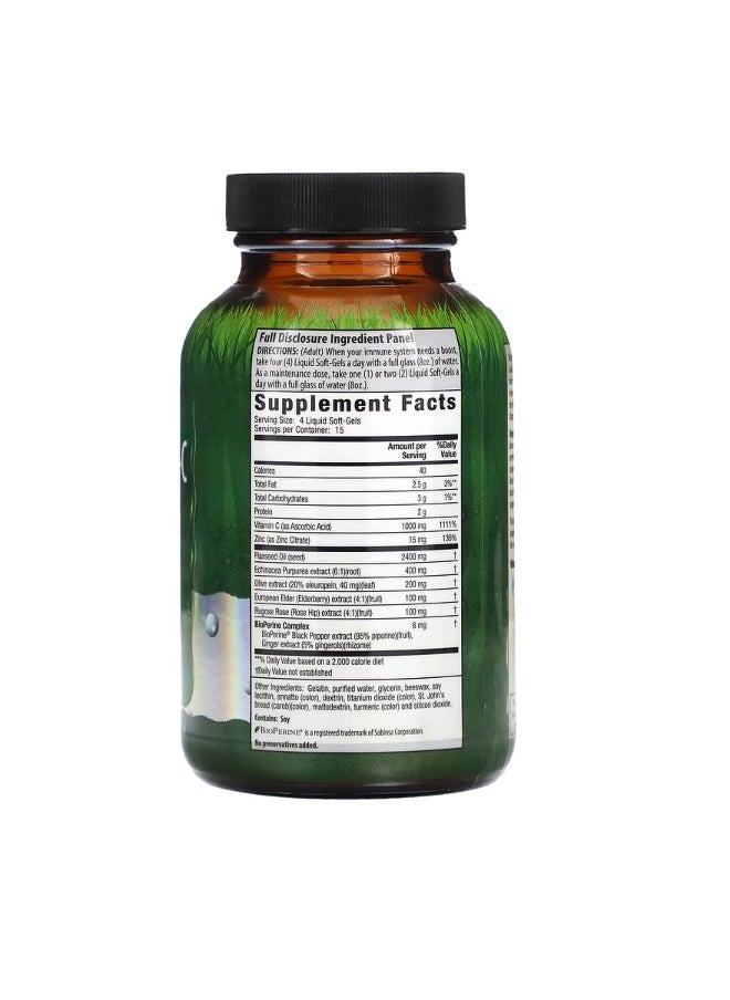 Irwin Naturals Urgent Rescue  Mega VitaC  Rosehips and Zinc 60 Liquid SoftGels  - Image 2